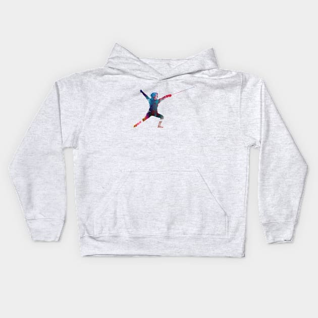 fencing sport art #fencing #sport Kids Hoodie by JBJart